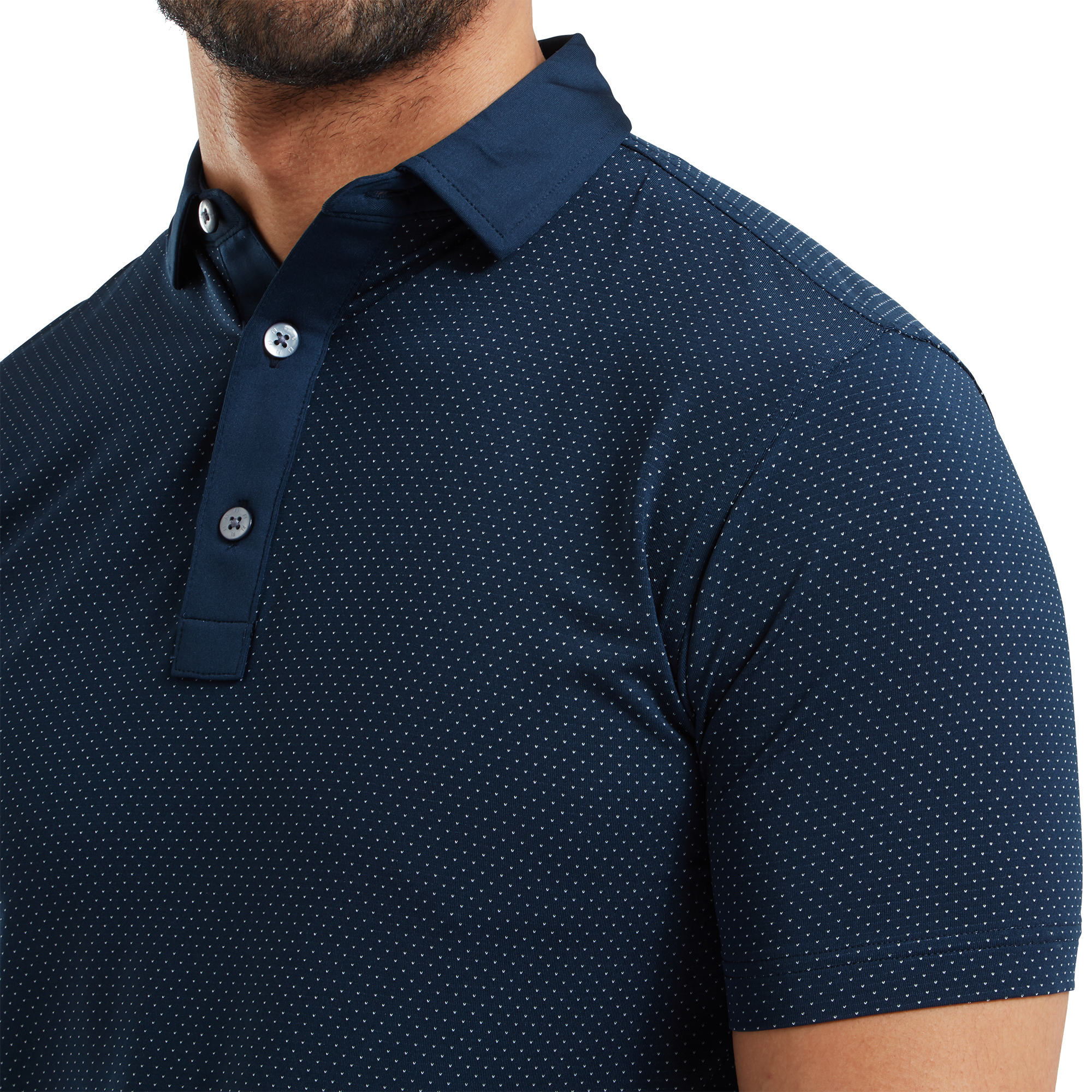 Polo Jacquard avec imprim&eacute; points